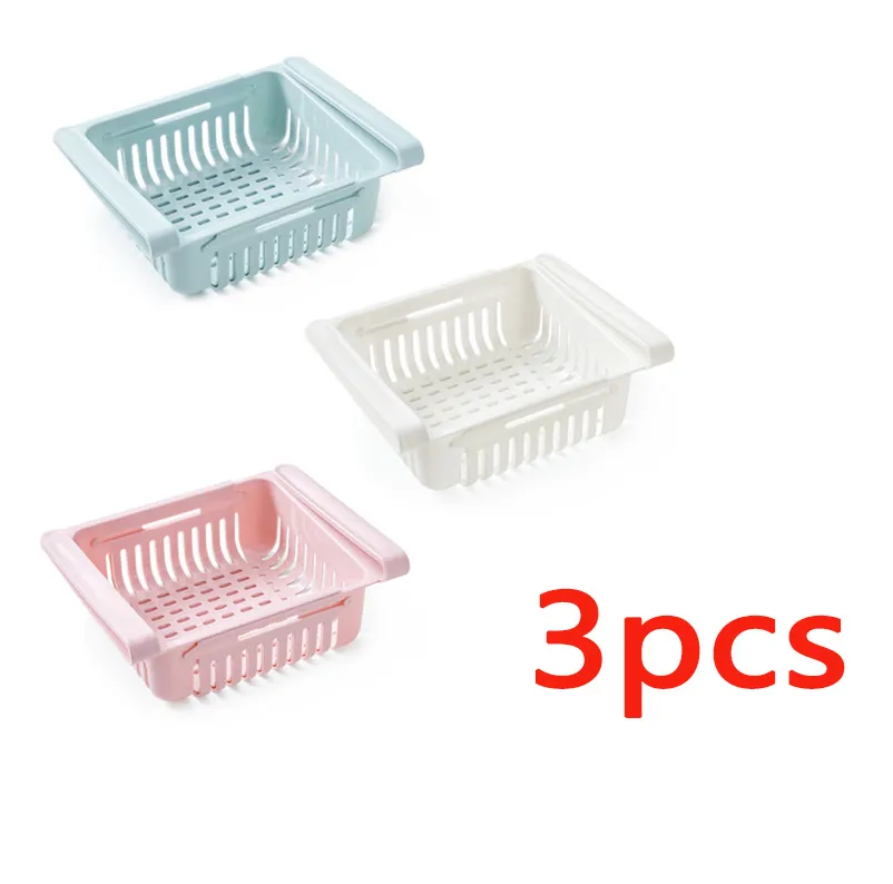 Refrigerator Storage Basket Stretchable Multifunction Kitchen Refrigerator Storage Box - 3Pcs Set6