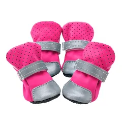 Comfortable And Breathable Pet Shoes - Rose Red - View 1