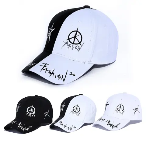 Custom Graffiti Snapback Baseball Caps Black and White Patchwork
