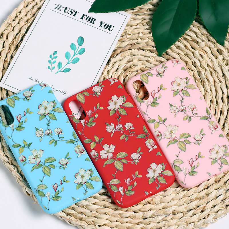 Compatible with Apple , Literary Floral All Inclusive Mobile Phone Case