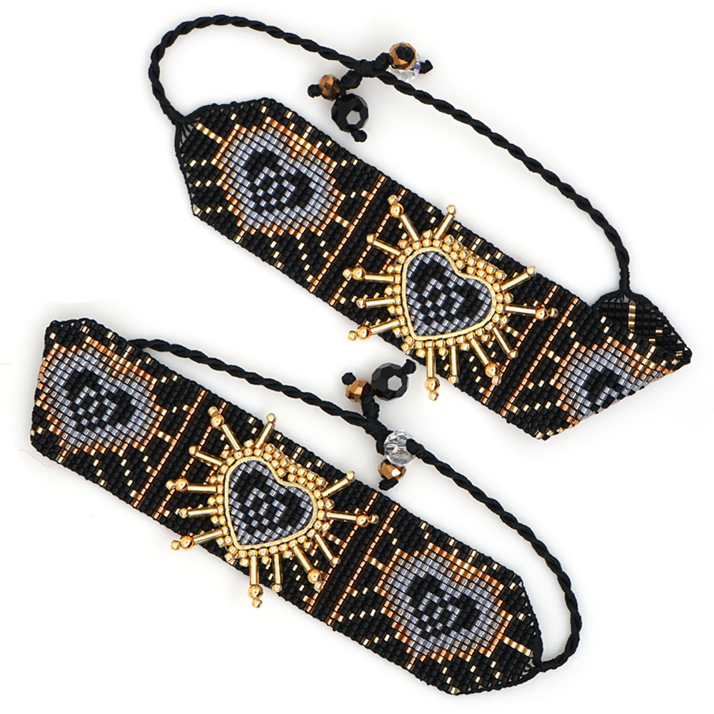 Rice bead woven love bracelet