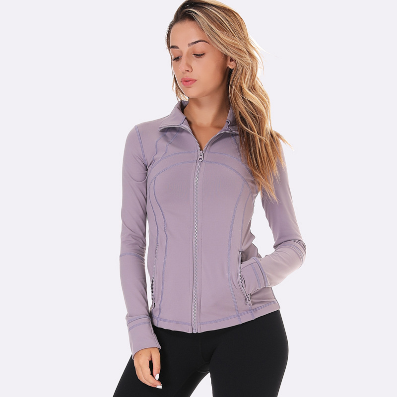 Women's Slim Zipper Fitness Running Long Sleeve Jacket