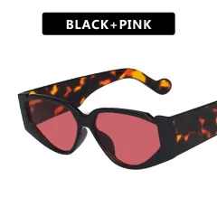 Triangle notch sunglasses with pattern temples - Pink - View 1