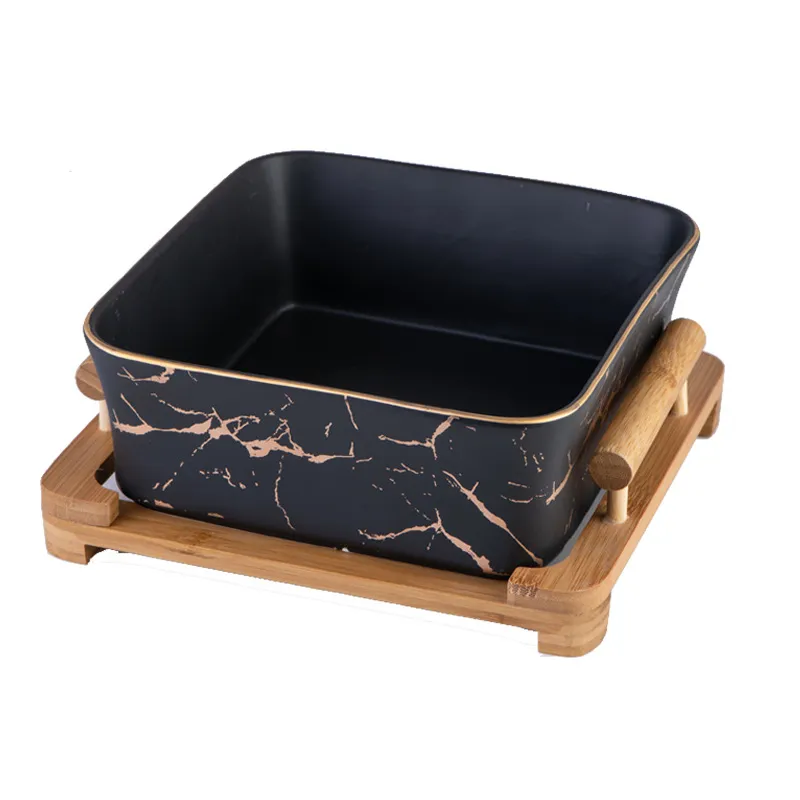 Square fruit salad bowl - Black