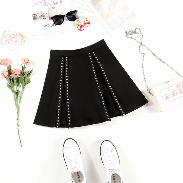Elastic waist pleated skirt Black - Shop at LoveMi