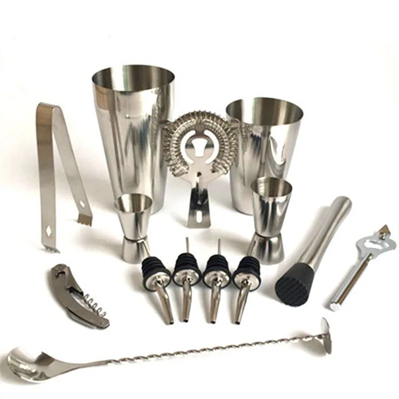 Stainless steel cocktail shaker set - 13 Piece Set