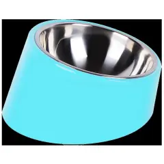 Huup cat bowl cat food bowl oblique mouth cat bowl - Blue - View 1
