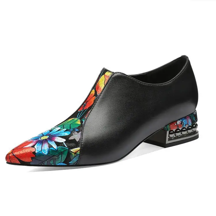 All-match embroidered decoration trend low shoes