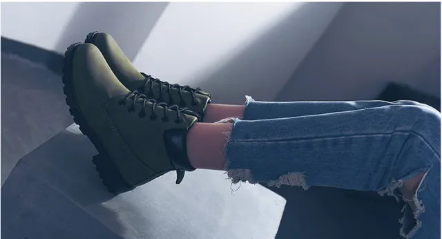 Short white Martin boots women tooling rhubarb boots Green - Shop at LoveMi