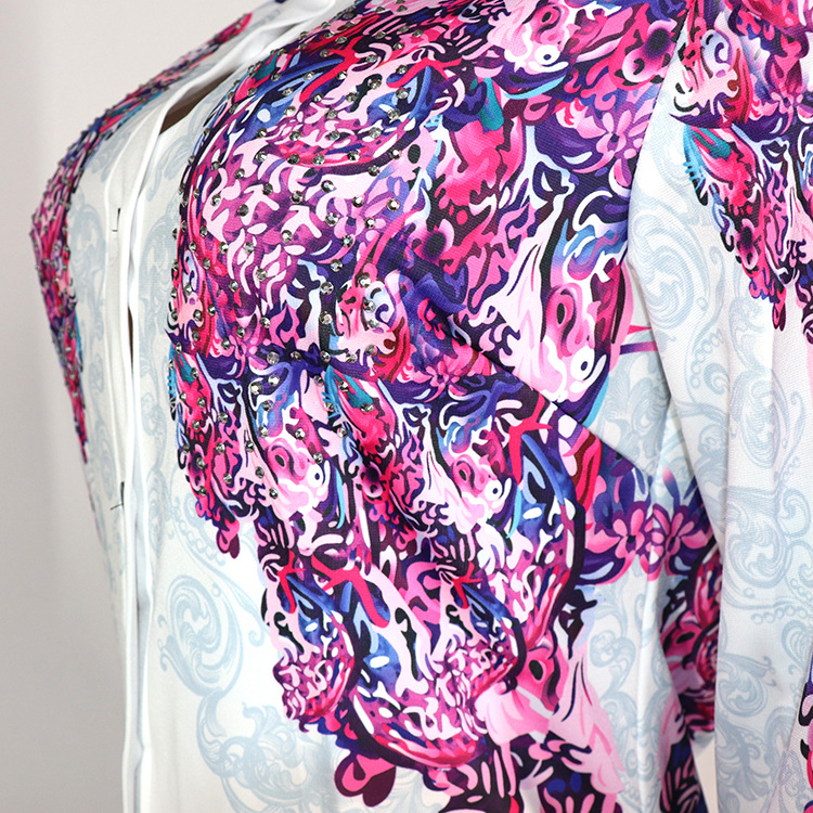 Fashion casual suit with printed hot diamond