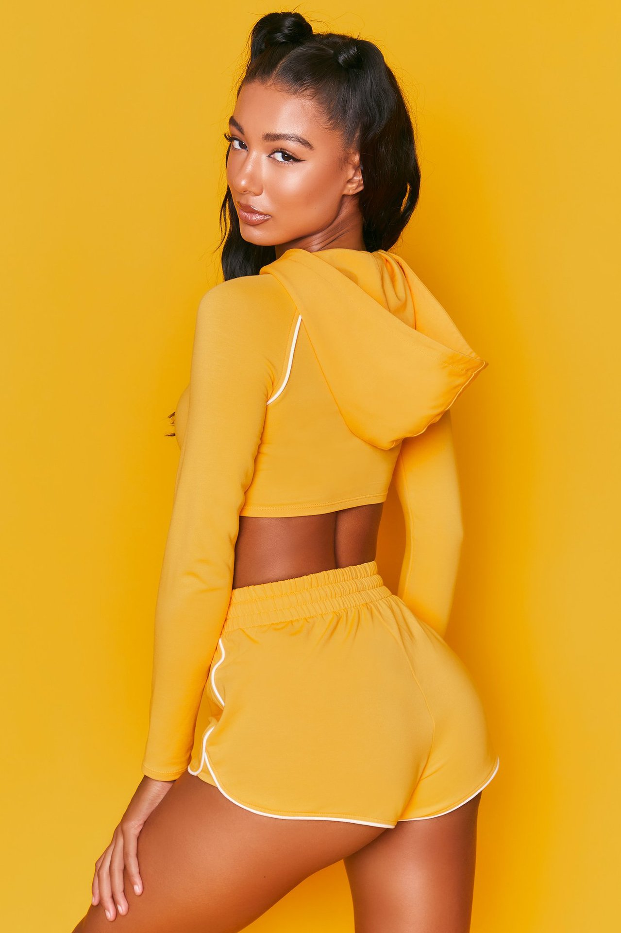 Lace-up long sleeve fitness yoga suit