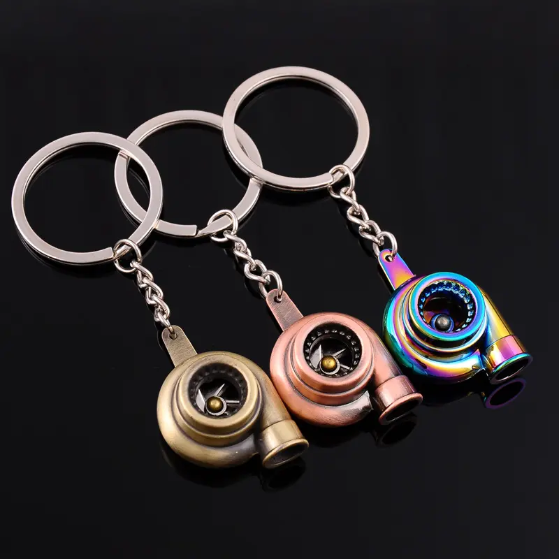 Creative Car Modification Turbocharger Engine Metal Keychain