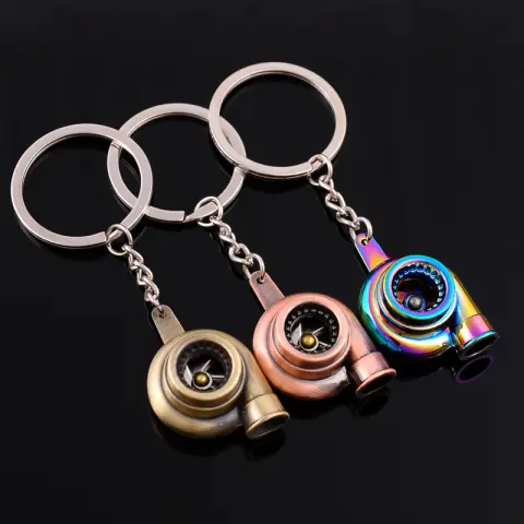 Creative Car Modification Turbocharger Engine Metal Keychain
