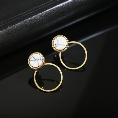 Marbled Turquoise Heel Earrings