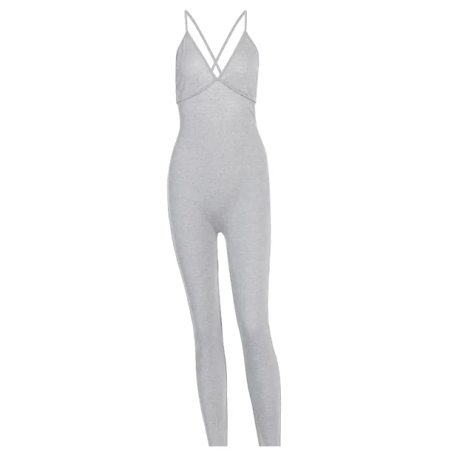 Halter suspender jumpsuit Grey - Shop at LoveMi