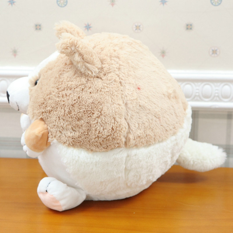 Fluffy spherical corgi plush toy