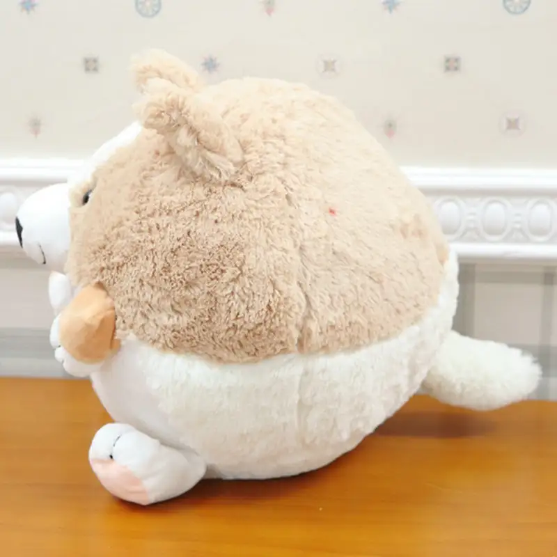 Fluffy spherical corgi plush toy
