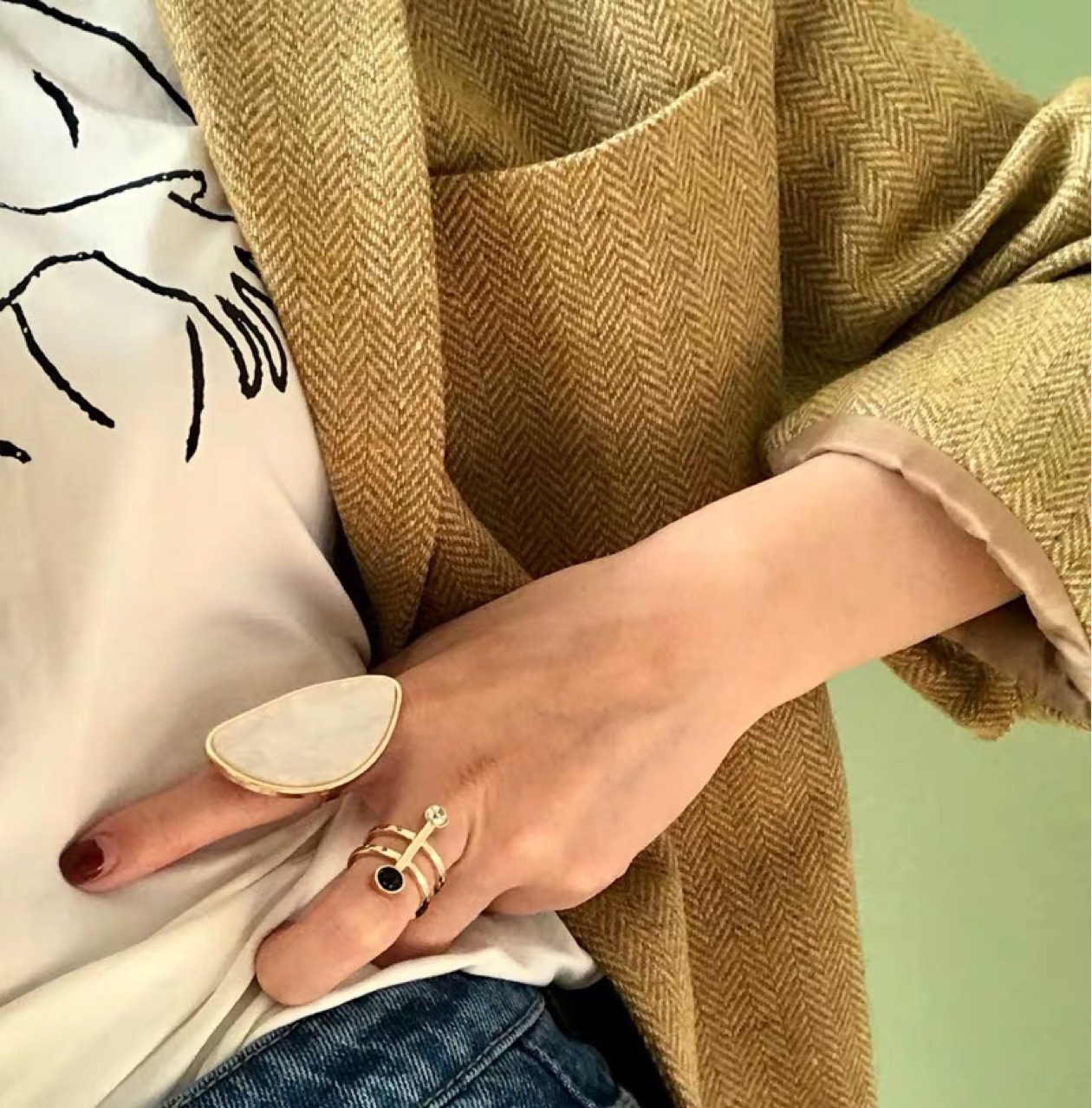 Women's Acetate Plate Ring