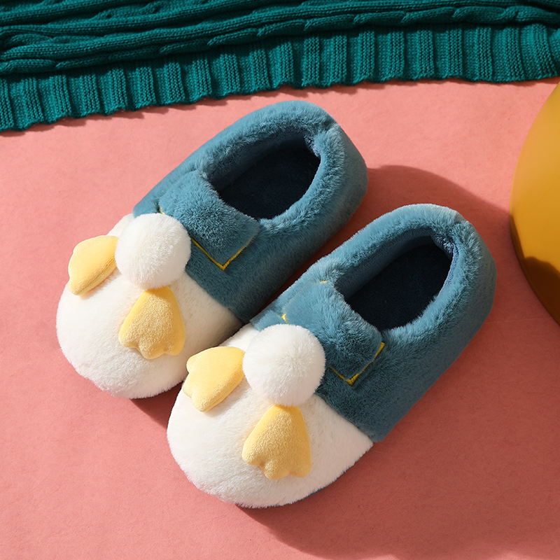 Plush couple home slippers