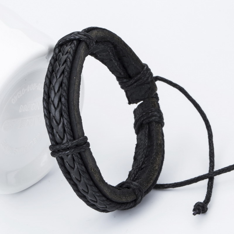 Hand-woven leather bracelet