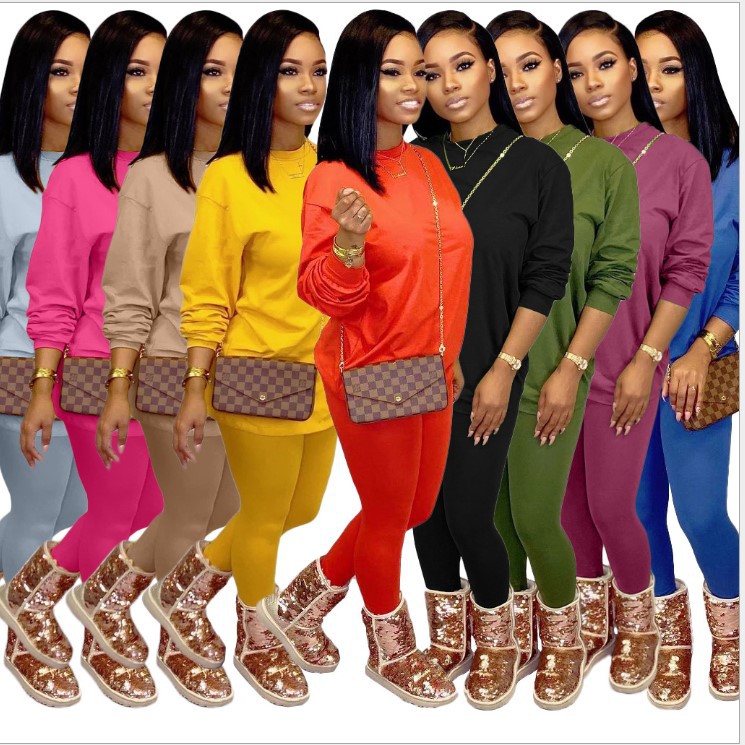 Candy color casual two-piece suit