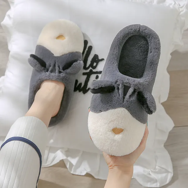 Indoor non slip cotton slippers Grey - Shop at LoveMi