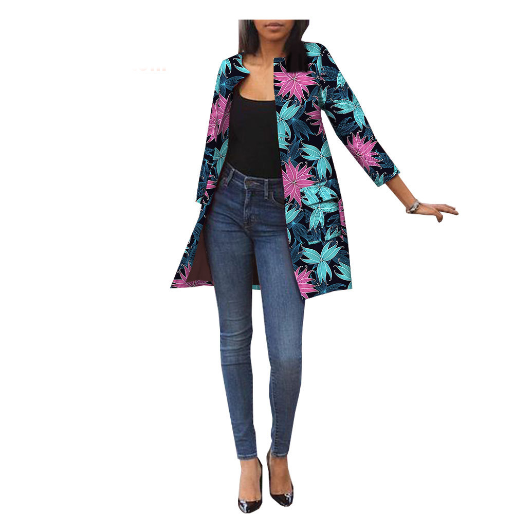 Batik printed trench coat