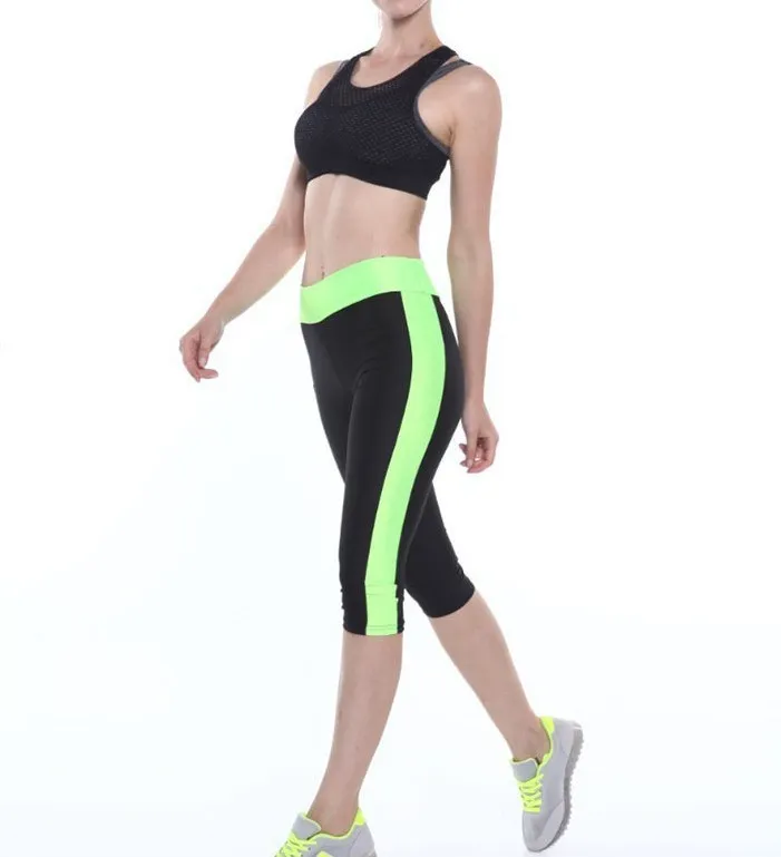 Stretch plus size leggings - Black Green