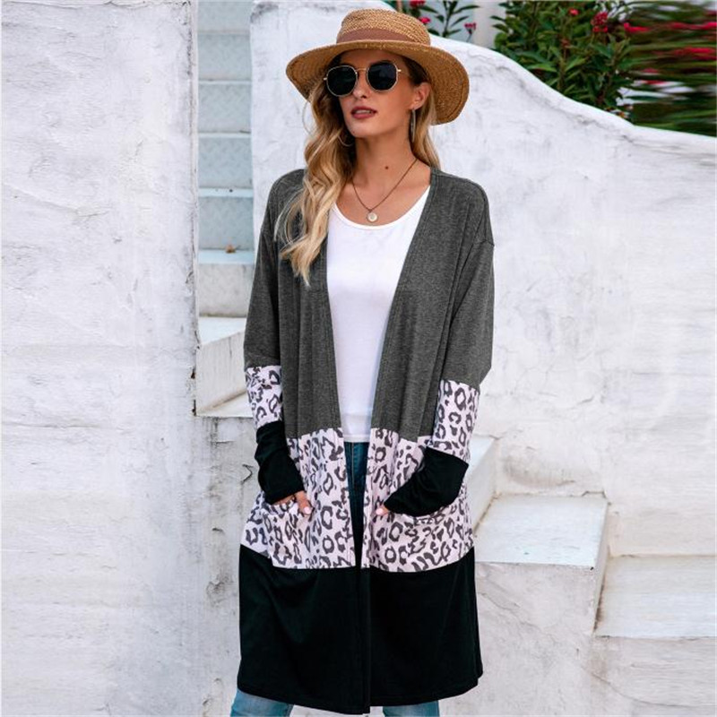 Leopard print cardigan sweater