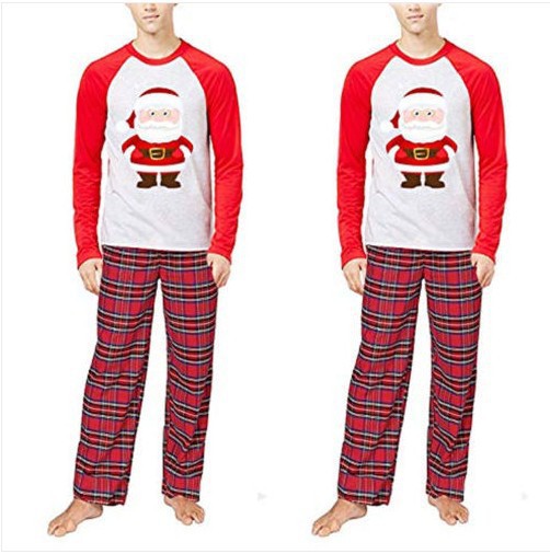 Printed parent child home wear long sleeved suit family wear Father Xs - Shop at LoveMi