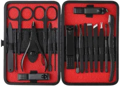 Stainless steel nail clippers set - Black - View 1