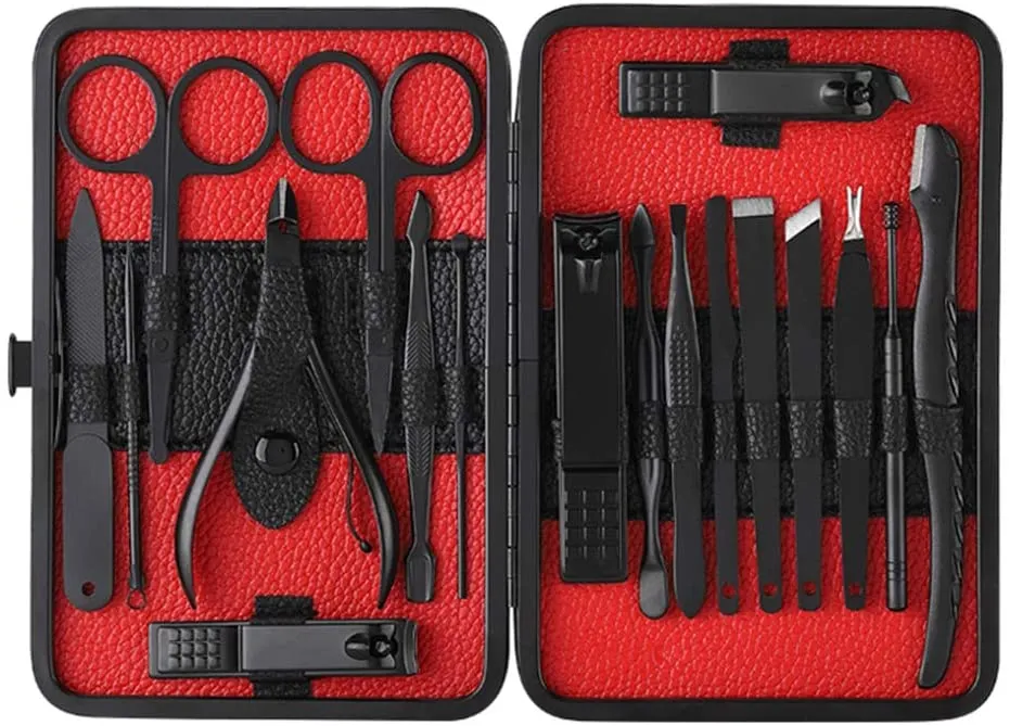 Stainless steel nail clippers set - Black