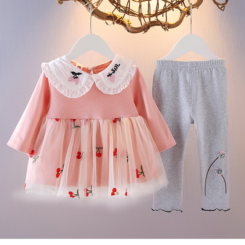 Children's lapel cherry dress