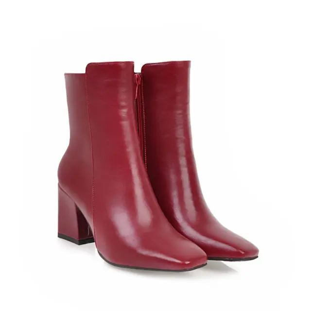 high heeled ankle boots Red - Shop at LoveMi