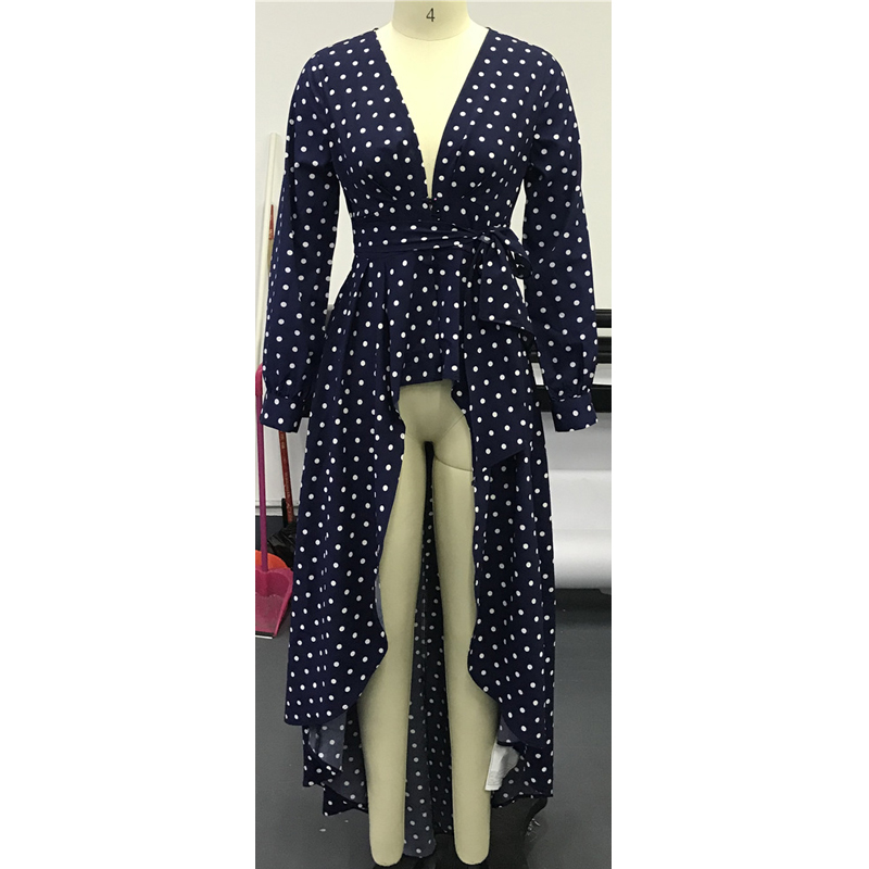Long sleeve polka dot dress