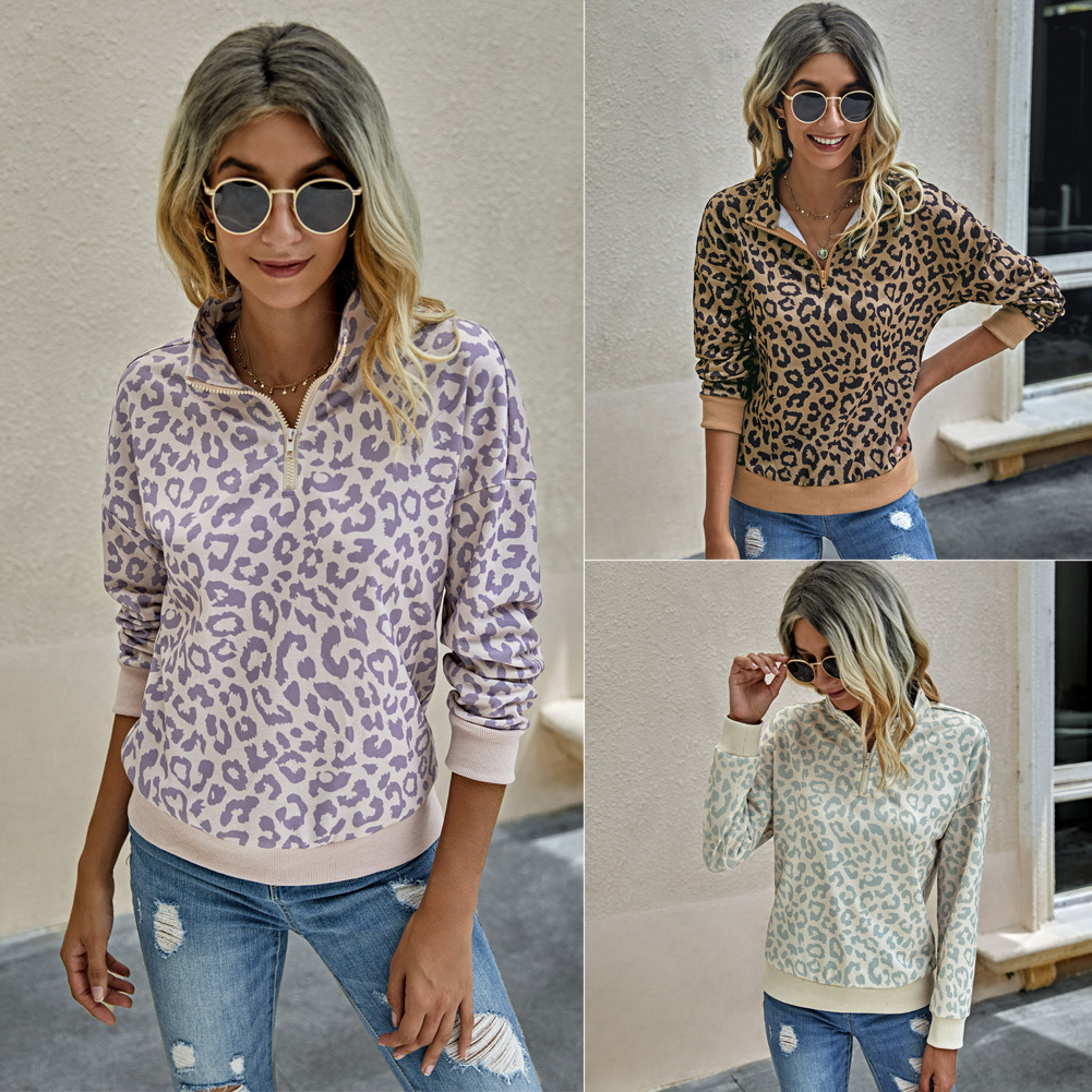 Zipper long sleeve women's sweater