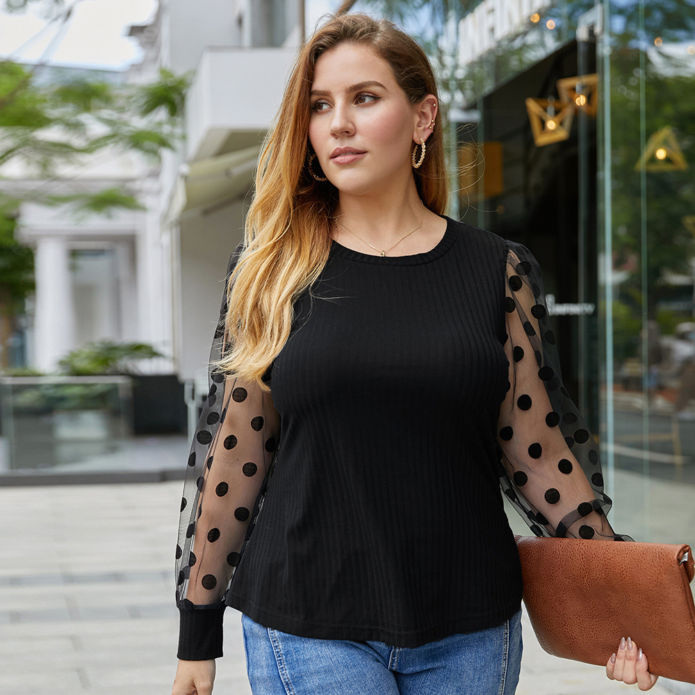 Ladies Polka Dot Panel Top