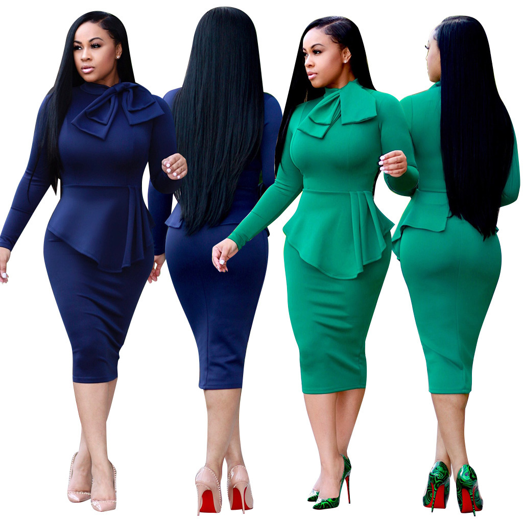 فستان مزيّن بطبقتين مزيفتين