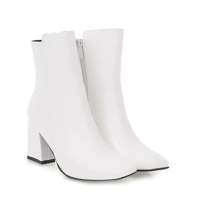 high heeled ankle boots White - Shop at LoveMi