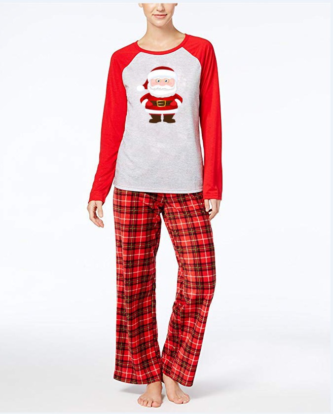 Printed parent child home wear long sleeved suit family wear Mom Xl - Shop at LoveMi