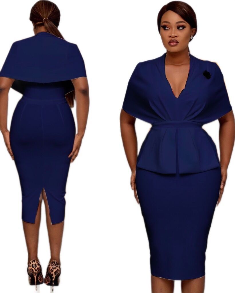 Pure color fake two-piece hip sexy dress