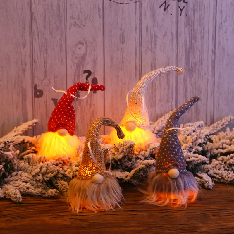 Christmas Forester Gnome LED Doll Light Tree Decoration Hanging