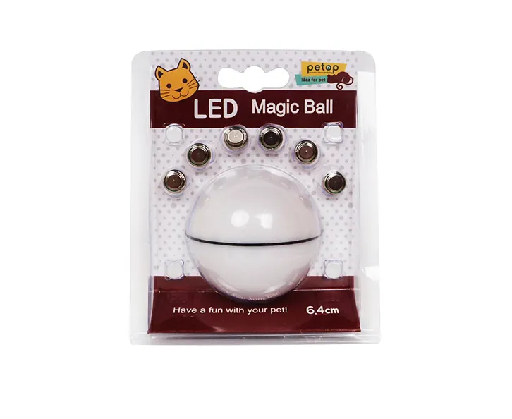 LED Laser Electronic Rolling Pet Funny Cat Toy Ball - White