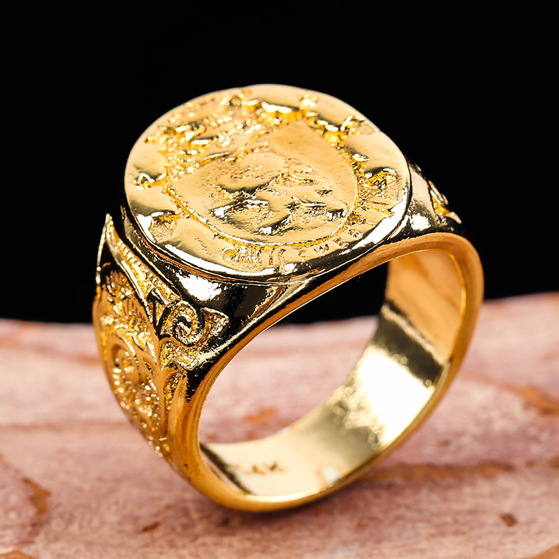 New Crown Lion Shield Badge Ring