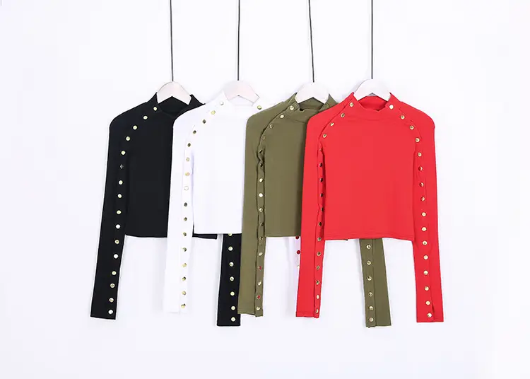 Slim fit side breasted high waist short long sleeves