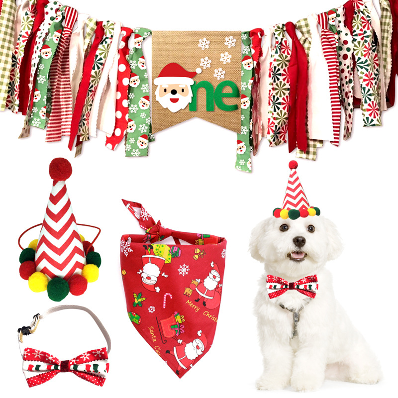 Christmas triangle bandana (green)