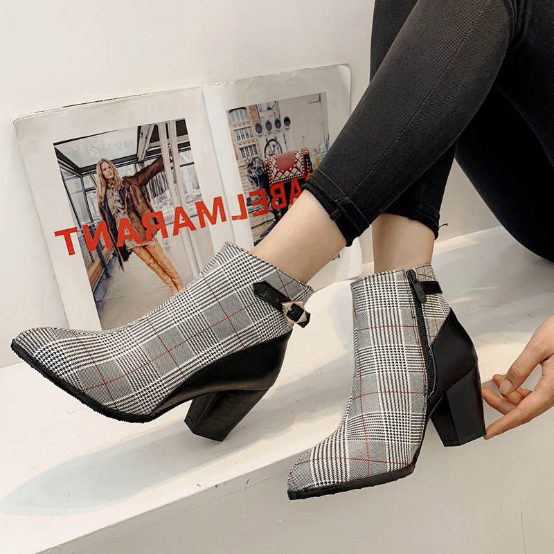 Short boots thick heel high heel women's boots