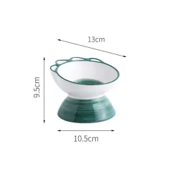 Cute Cartoon Paw Oblique Pet Bowel Food Water Container - Green - View 1