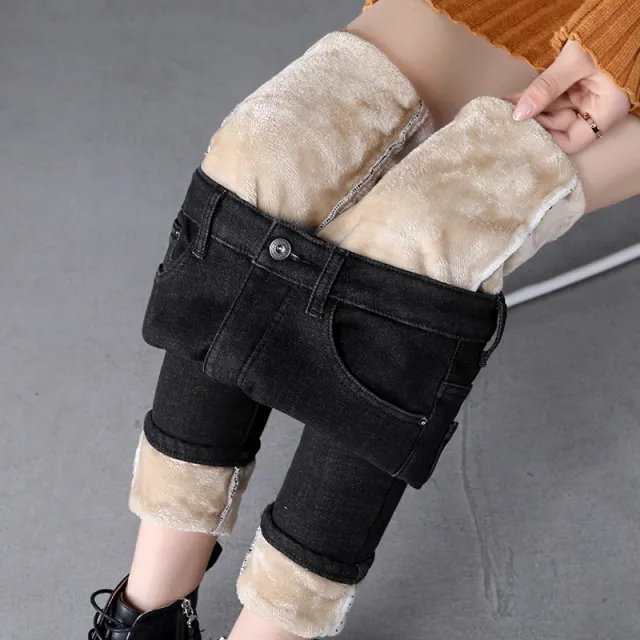 Korean version was thin and high waisted pants L619 Black Cropped - Shop at LoveMi