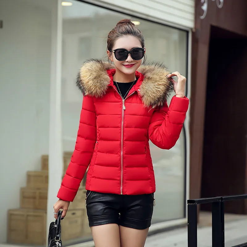 Slim cotton padded jacket and down jacket - Red